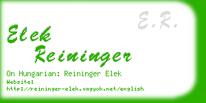 elek reininger business card
